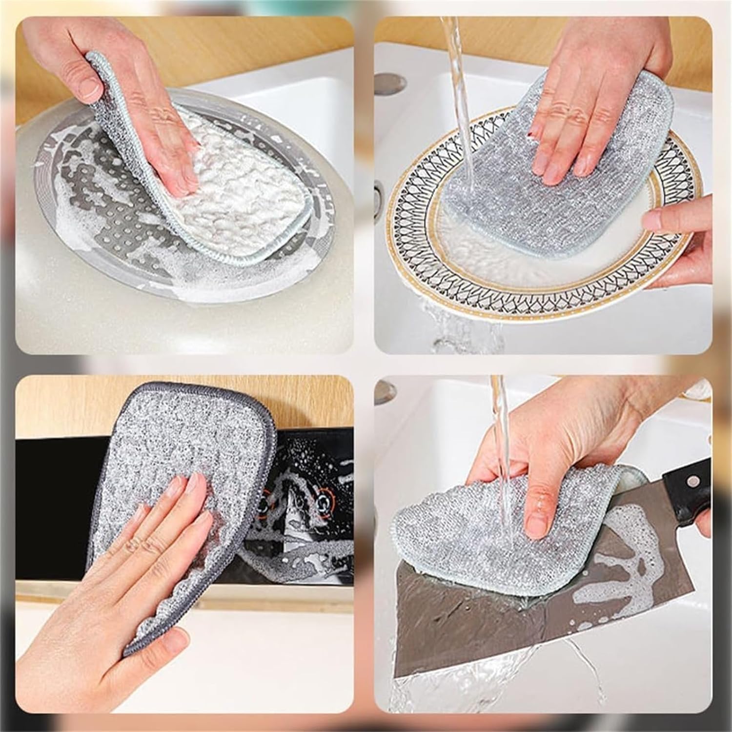 Reusable Non-Scratch Wire Dishcloths Set