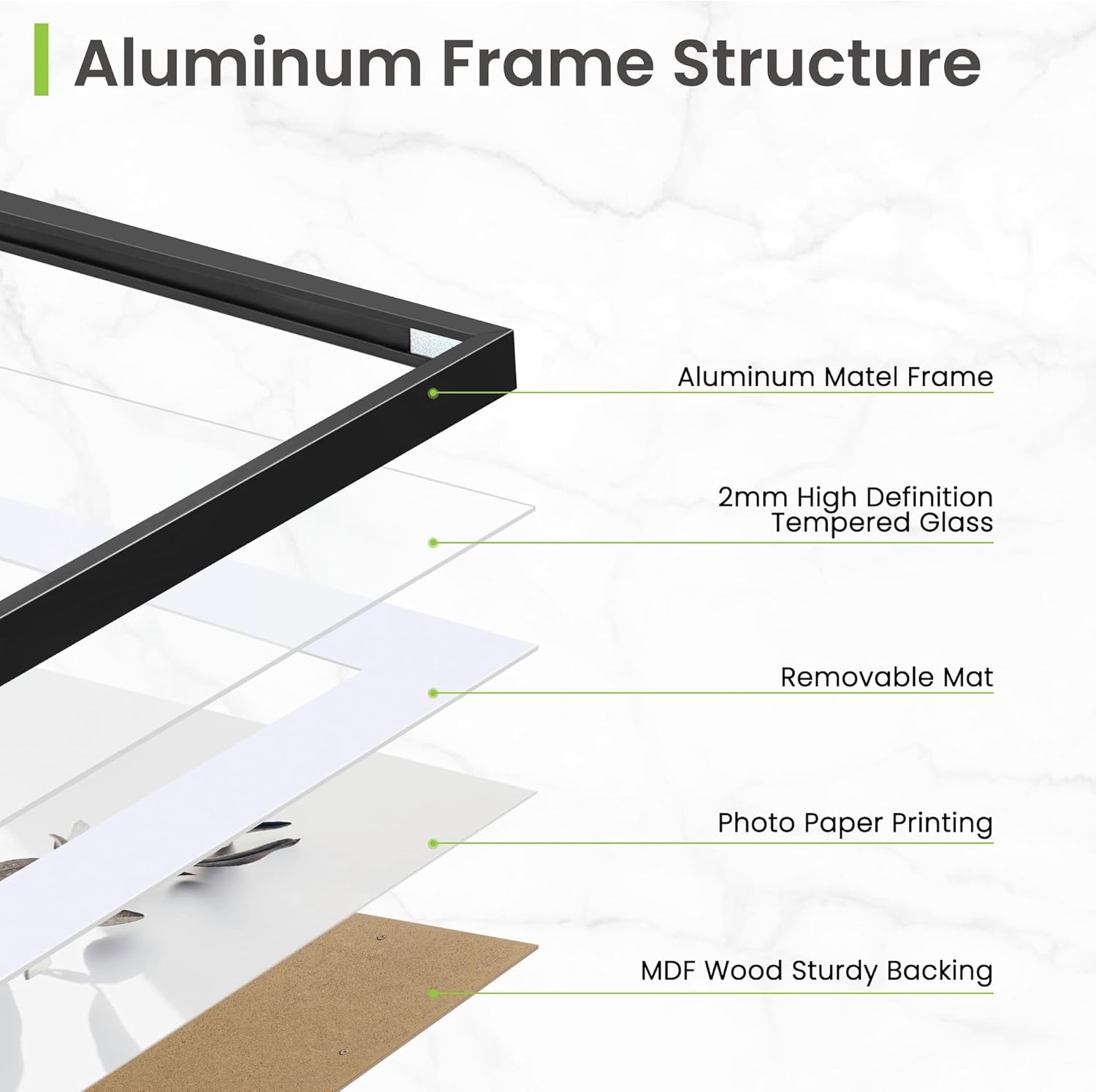 12x18 Black Aluminum Picture Frame