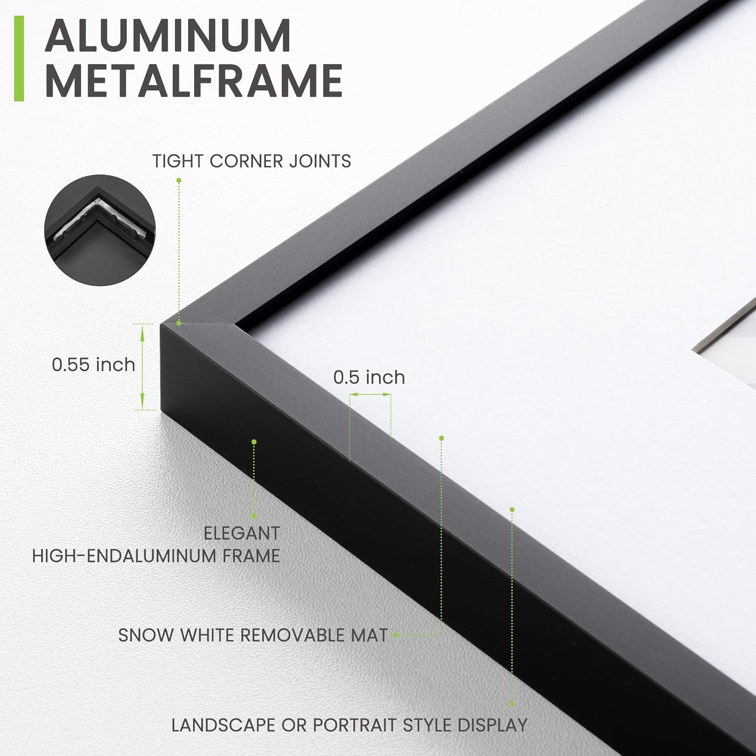 12x18 Black Aluminum Picture Frame