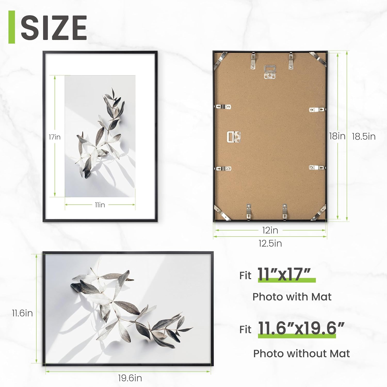 12x18 Black Aluminum Picture Frame