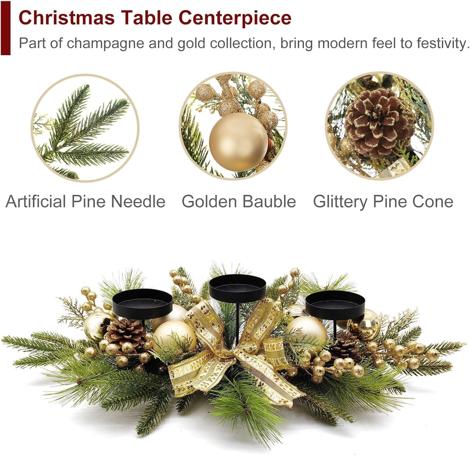 Christmas Tealight Candle Holder Centerpiece